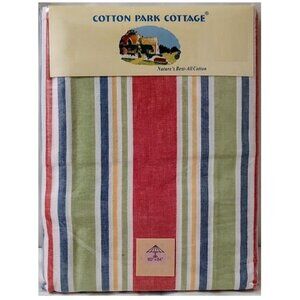 New in Package Rainbow Stripe 60x84 Rectangle Tablecloth